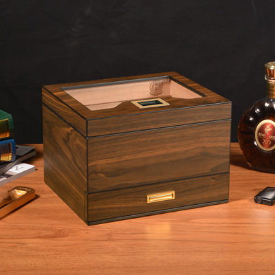 Humidor การพิมพ์สรรพรางบุหรี่ อุณหภูมิปรับได้ กระจกใส การพิมพ์สรรพรางกันน้ํา
