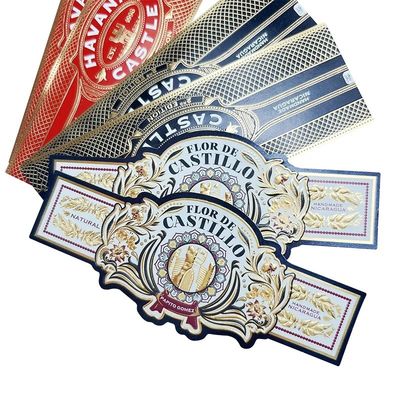 ซื้อ Custom Private Logo Gold Foil Embossed Cigar Label and Band with Full-automatic Production online manufacture