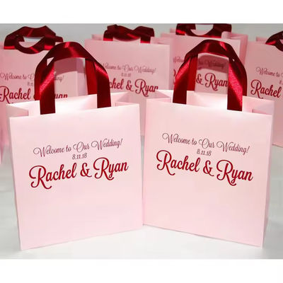 ราคาดี กระเป๋าของขวัญวันหยุดสีชมพู Custom กระเป๋าช้อปปิ้ง 3D Kraft Custom Logo ออนไลน์