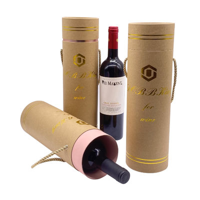 ราคาดี กล่องกระดาษฟอยล์ทอง กล่องบรรจุสัญลักษณ์ Custom Logo Tube Wine Packaging Box ออนไลน์