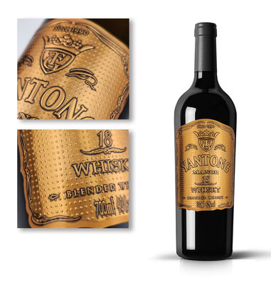 ราคาดี กระป๋องทองคํา 3D Labels โฟลย กระป๋องโลหะสติ๊กเกอร์โลหะสติ๊กเกอร์ไวน์ กันน้ําและมิตรต่อสิ่งแวดล้อม ออนไลน์
