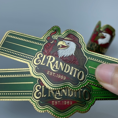 ราคาดี Custom Embossed Cigar Ring Paper Sticker Gold Foil Art Cigar Band with Adhesive Personalized Label for Cigars Label Printing Custom Sticker ออนไลน์