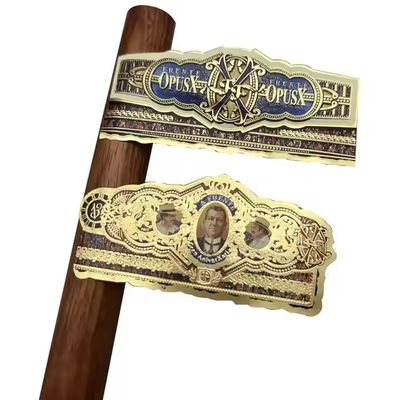 ราคาดี ISO9001 Certified Waterproof Eco-friendly Cigar Label Adhesive Sticker with Gold Foil 3D Embossed Customized Shape ออนไลน์